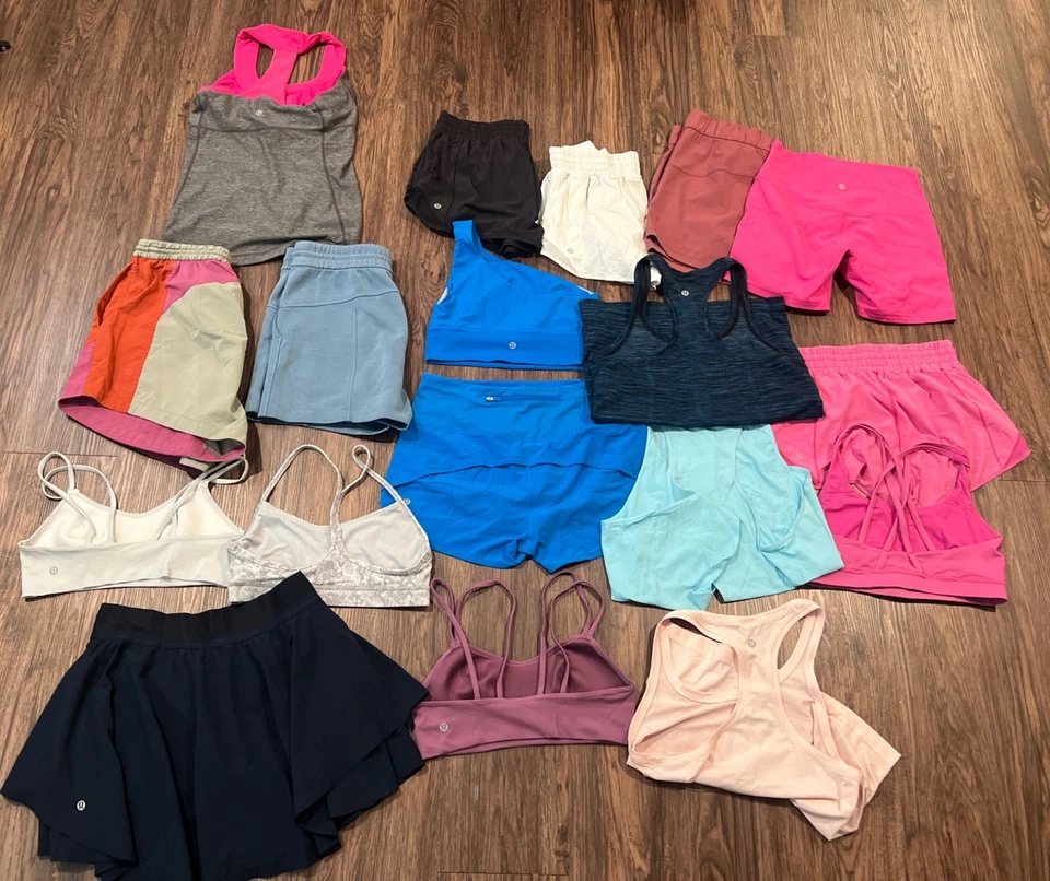 Lululemon Woman’s Clothing Lot Of 18 Size 8 Shorts Bra Tops Mix - Image 3 of 4