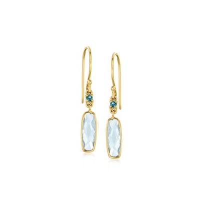 3.30 ct. t.w. Sky and London Blue Topaz Drop Earrings in 18kt Gold Over Sterling
