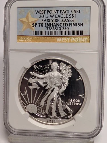 2013-W West Point NGC SP70 Enhanced Finish ASE American Silver Eagle $1
