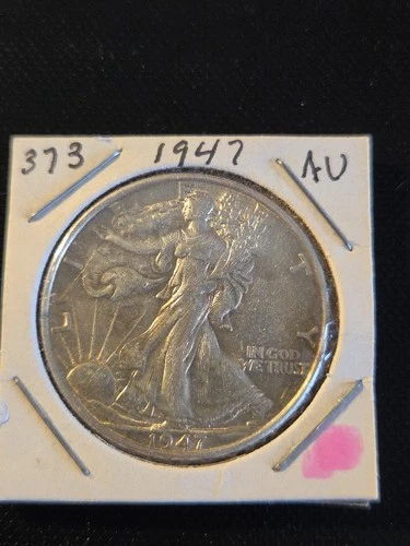1947 Walking Liberty Half Dollar In About Uncirculated Condition