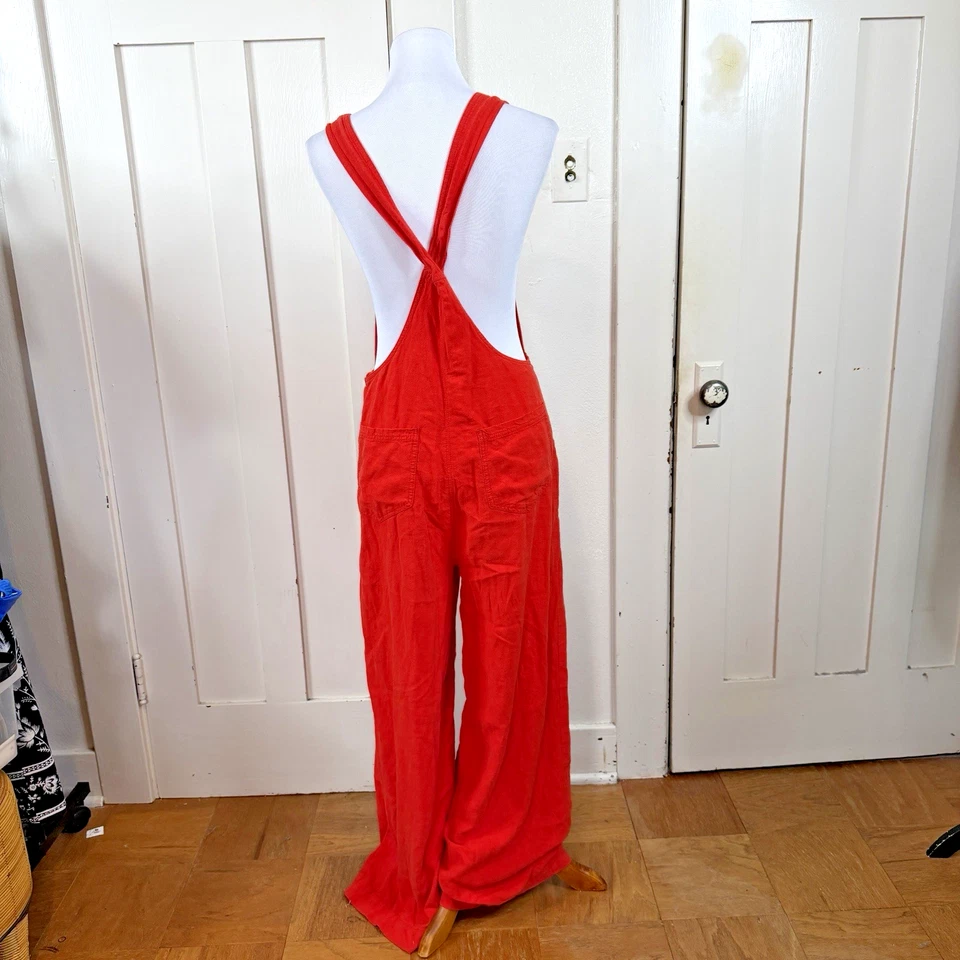 Mono con tirantes Anthropologie Cadence naranja para mujer talla M pierna mediana ancha Foto 4 de 4