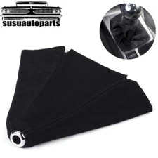 New Black Stitch Suede Leather Shifter Shift Gear Knob Boot Cover JDM Universal