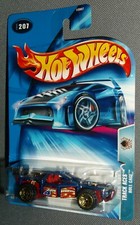 Hot Wheels 2004 #207 Track Aces Roll Cage #4 Blue Red Gold Flames OR5SPs B3807
