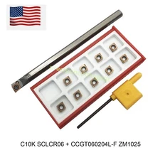SOLID CARBIDE C10K-SCLCR06 INDEXABLE LATHE BORING BAR 10 MM SHANK + CCGT060204L