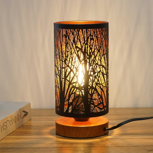 Black Industrial Table Lamp Stepless Dimmable,Small Bedside Lamps for Night Stan - Picture 6 of 12