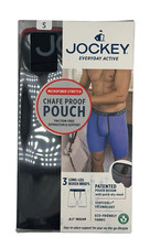 Jockey Mens Chafe Proof Pouch Microfiber Stretch 8.5" Long Boxer Briefs- Small