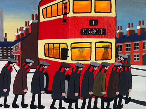 JACK KAVANAGH "GOING TO THE MATCH" BOURNEMOUTH FRAMED PRINT - Picture 4 of 6