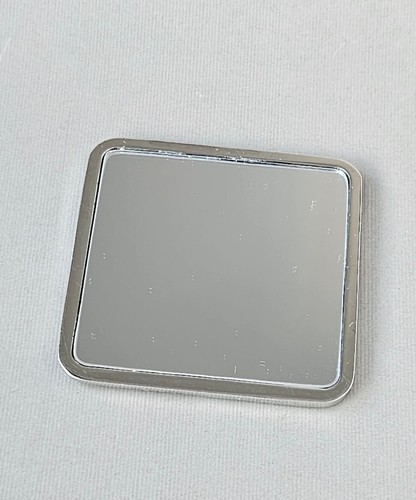 Christian Dior Compact Square Silver Tone Pocket Mirror VINTAGE USED - Picture 2 of 12