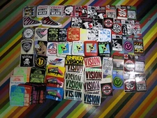 vtg 1980s Vision skateboard sticker - Duane Peters Hunns Punk VSW logos + A