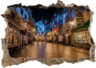 Harry Potter Castle Alley Diagon Wizard 3d Effect Window Wall Sticker ...