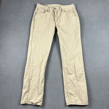 Levis 514 Jeans Men 33X32 Biege Denim Straight Leg Preppy Casual Workwear