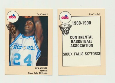 PARTIAL TEAM SET 12/13 1989/90 ProCards CBA Sioux Falls Skyforce cards (B) (PEO)
