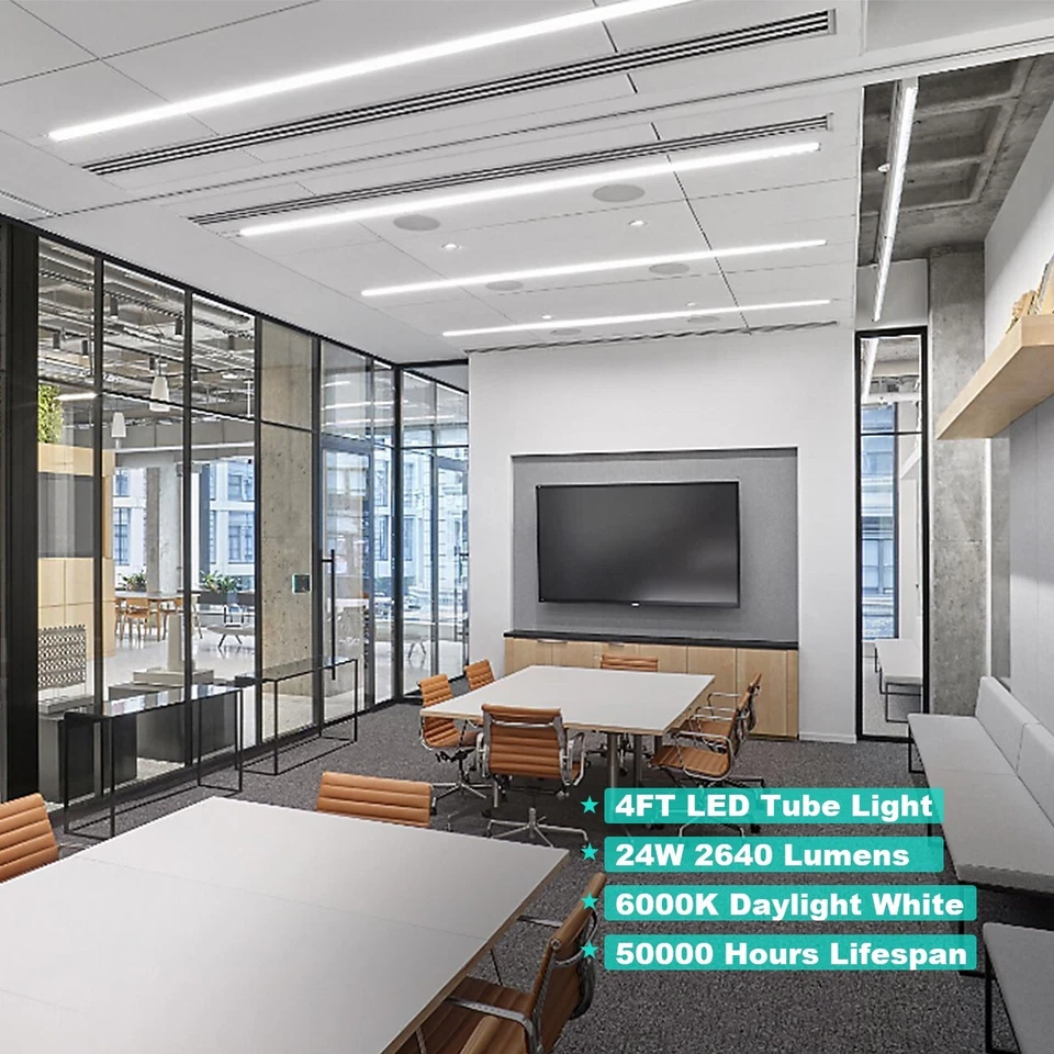 6 Pack T8 LED Shop Light 4FT 24W 6000K Daylight White Linkable LED Integrated - Image 4 of 4