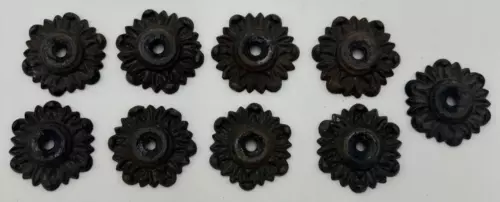 Set of 9 VTG Rosettes Architectural Hardware Back Plate Drawer 2.25" Hexagon