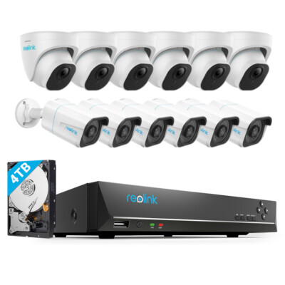 Reolink 8MP 16CH NVR 8MP POE Security IP Camera System Audio Recording 4TB HDD