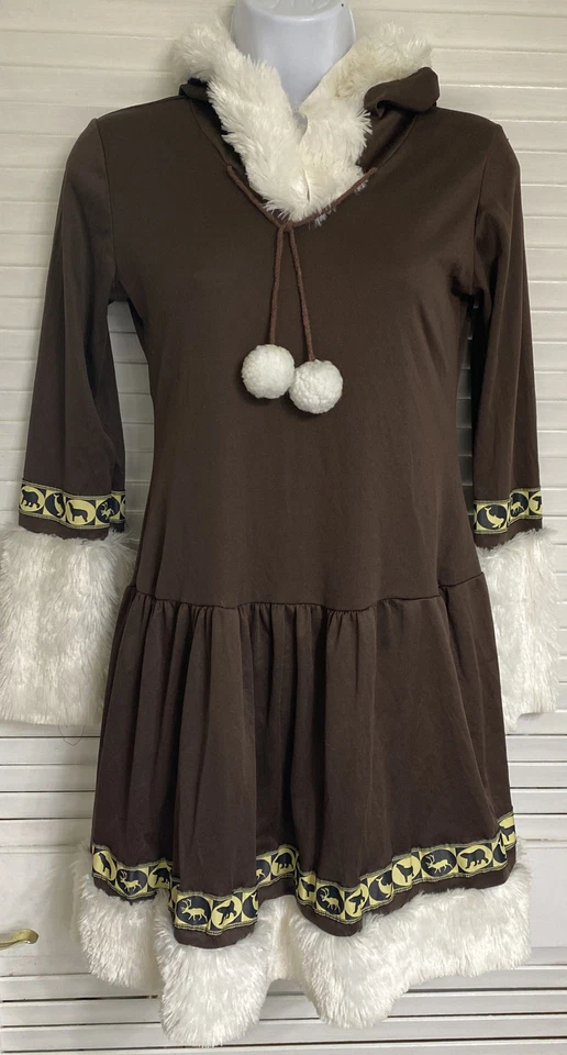 Disfraz de besos esquimales California Disfraces para mujer, junior 3-5, piel sintética marrón Foto 3 de 4