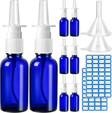 10 Pcs Nasal Spray Bottle Empty, 30Ml/1Oz 6 Pcs Refillable Nasal Spray Bottle Fi