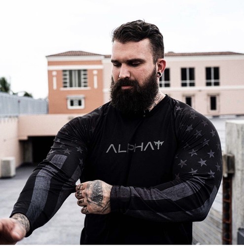 DriFit Blackout American Flag By SA Co./ Alpha USA Large Long Sleeve T Shirt - Picture 3 of 9