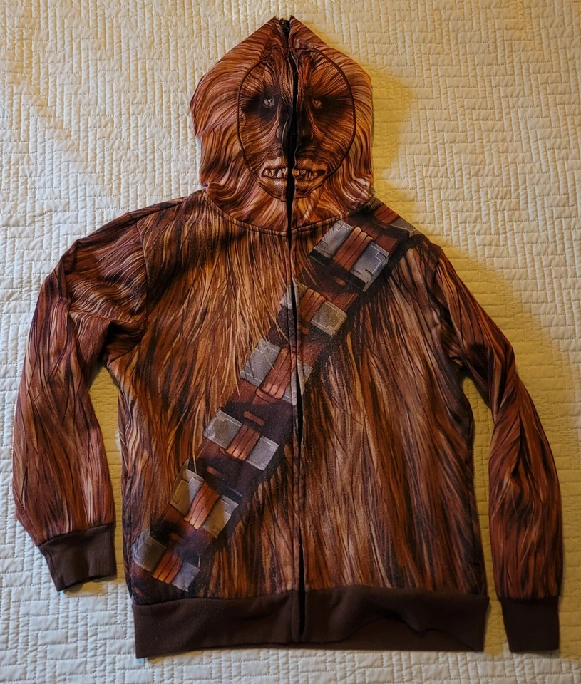 Star Wars Chewbacca Brown Long Sleeve Hooded Halloween Costume/ Boys Med. Fleece - Image 2 of 4