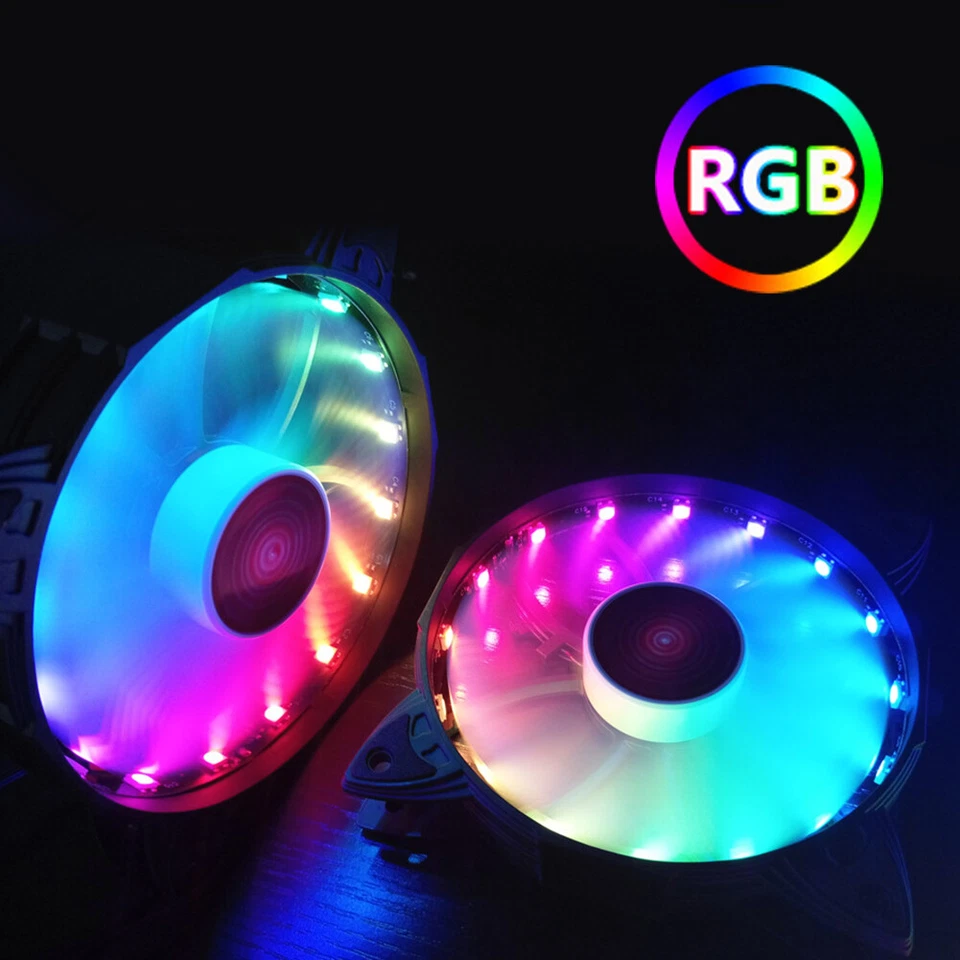 120mm RGB Computer Case Fan Quiet Cooling Fans LED RF Remote Control DIY PC ARGB - Image 3 of 4