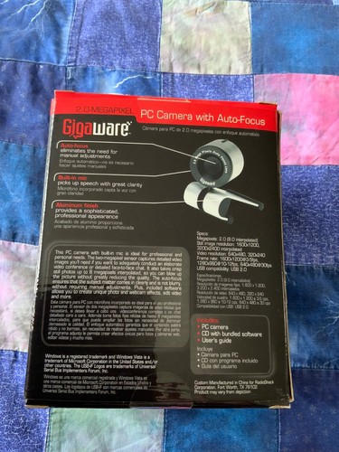 Gigaware 2.0MP Webcam With Auto-Focus PC USB Model 25-298 - Photo 2/2