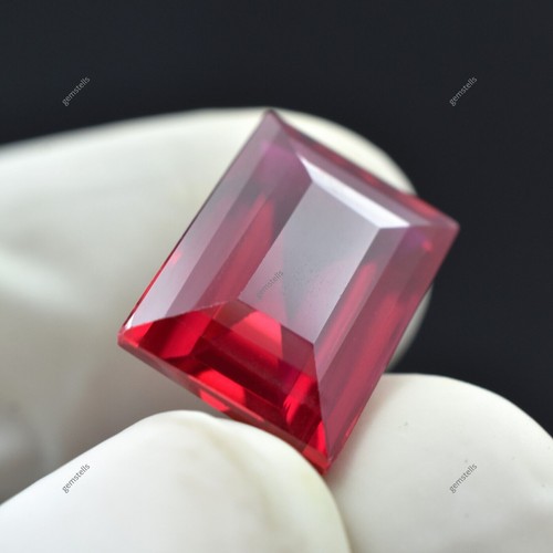 Natural 9.85 Ct Bloody Red Ruby Emerald Shape CERTIFIED Loose Gemstone For Gift - Picture 3 of 6