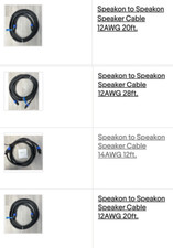 Speakon to Speakon Speaker Cable in various lengths and gauge 4-Pack NL4FC