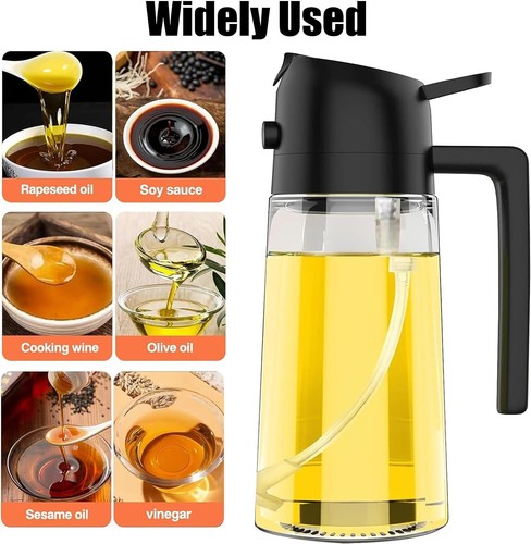 2 in1 Olive Oil Sprayer Dispenser Baking Cooking BBQ Spray Bottle Kitchen Tool - Picture 3 of 12