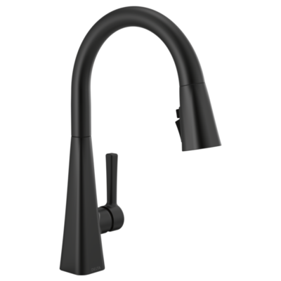#ad Delta Lenta Pull Down Kitchen Faucet 1 Handle Matte Black Certified Refurbished $197.82