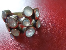 J6806  VTG LARGE SILVER  MOONSTONE DESIGNER RING HANDCRAFTED  SEE DESCRIP