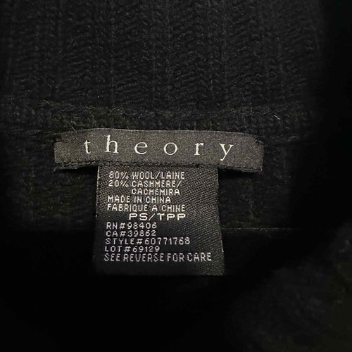 Theory PSmall schwarz Wolle-Kaschmir-Mischung Knopfleiste Stehkragen Bolero Cape Pullover - Bild 4 von 4