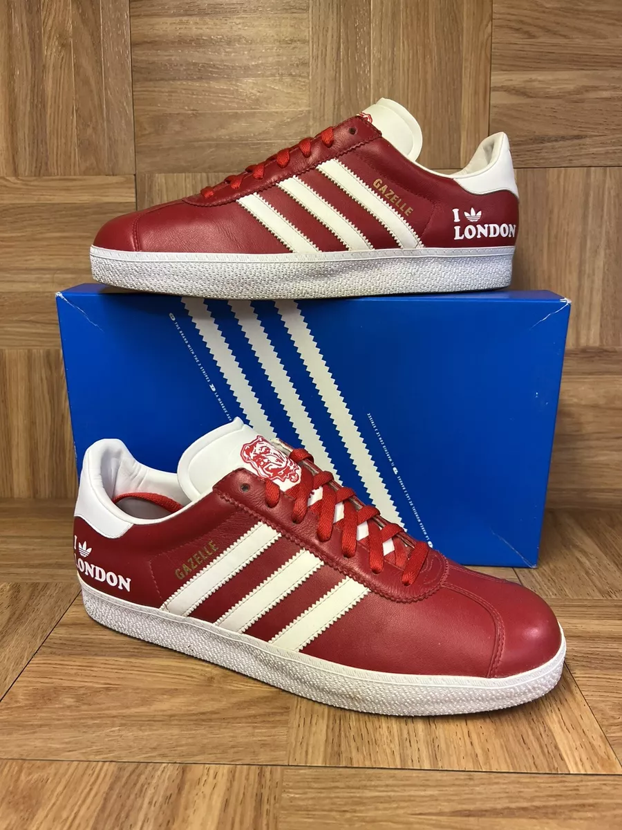 Tage en risiko pubertet gallon RARE🔥 Adidas Gazelle 2 I Love London Red Leather Sneakers Sz 10.5 2006  464844 | eBay