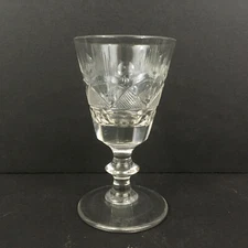 Antique Cut Flint Wine Glass Pittsburgh Arches & Rays #11