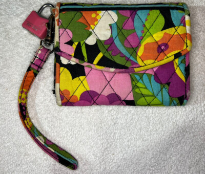 Vera Bradley Super Smart Wrist Wallet Wristlet TRI-FOLD Card Money