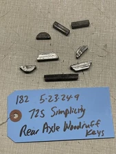 Simplicity 725 Tractor Transmission Tube Woodruff Keys