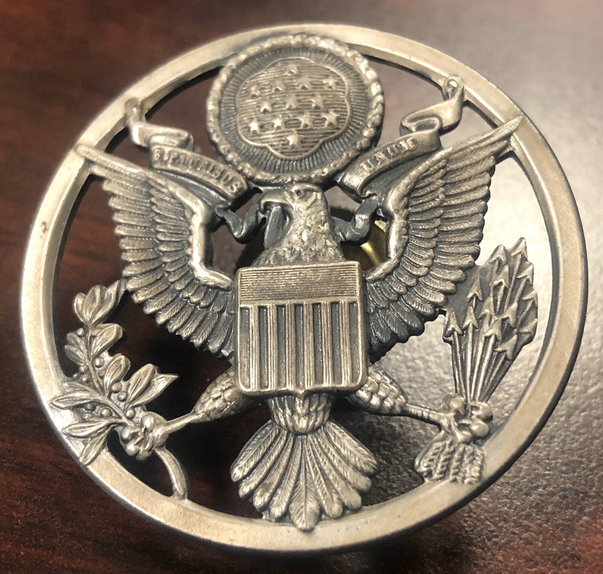 Sterling Silver Army Military Eagle Round Pin With Back | eBay Sterling Silver Army Military Eagle Round Pin With Back | eBay