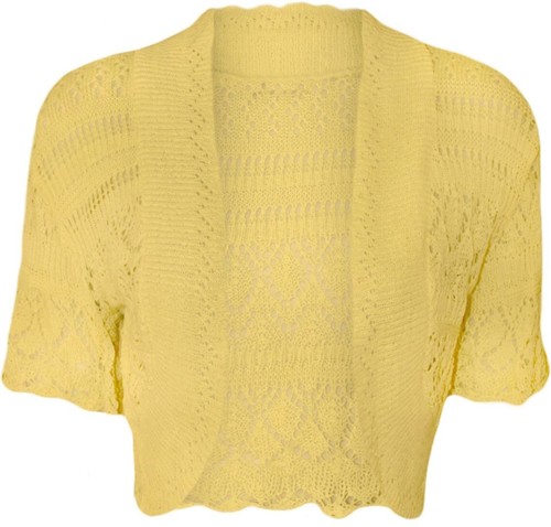 New Women's Crochet Knitted Ladies Bolero Waterfall Cardigan Top Shrug Size 8-26 - Picture 17 of 23