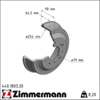 2X Zimmermann 440.1803.20 Bremstrommel FüR Fiat Citroen Peugeot Ducato Jumper