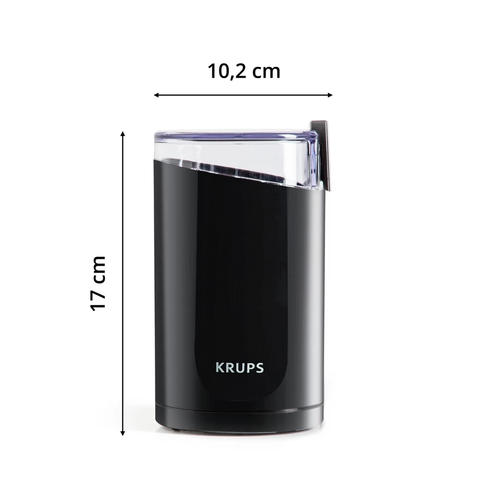KRUPS F20342 Electric Coffee Grinder 3 oz Black 200W Stainless Steel Blades - Image 3 of 4