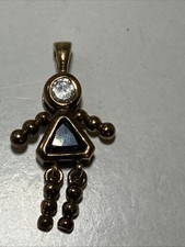 Gold Plated Sterling Silver 925 Charm Birthstone Baby Girl Blue Glass September