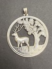 SILVER PLATED MODERN OLD DENMARK WOMENS ESTATE DEER TREE WILD SETTING PENDANT. — photo 1