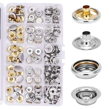 160 PCS Snaps, 15mm Marine Grade Stainless Steel Snaps, Canvas Snap Kit, Butt...