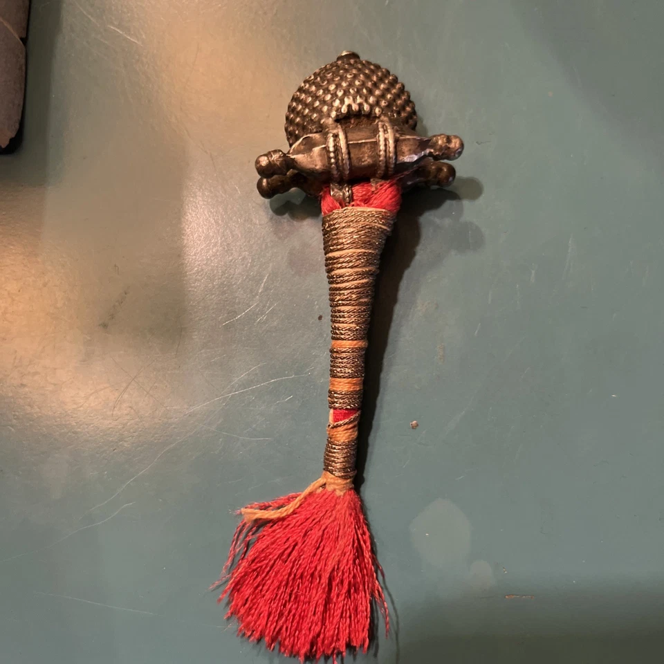 ÍNDIA RAJASTÃO ANTIGO TRIBAL TAVIZ, NOZ DE BETEL AMULETO DE PRATA, PINGENTE OU CONTAS - Imagem 2 de 4