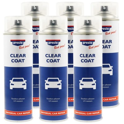 Presto Klarlack glänzend transparent 6x 500ml 1K Sprühlack schnelltrocknend