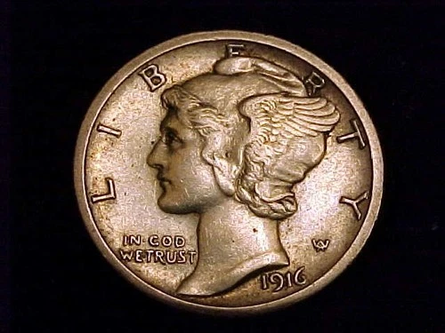 1916-S Mercury Dime, Extra Fine in Grade.
