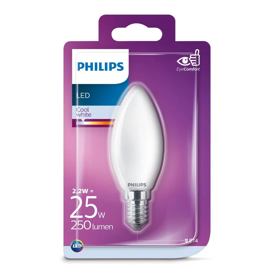 10 x Philips LED Lampen Kerzen 2,2W =25Watt E14 matt 250lm 840 neutralweiß 4000K - Bild 3 von 3