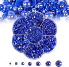 5600PCS Half round Pearls Flatback Imitation Pearls for Crafts,7 Sizes for DIY N
