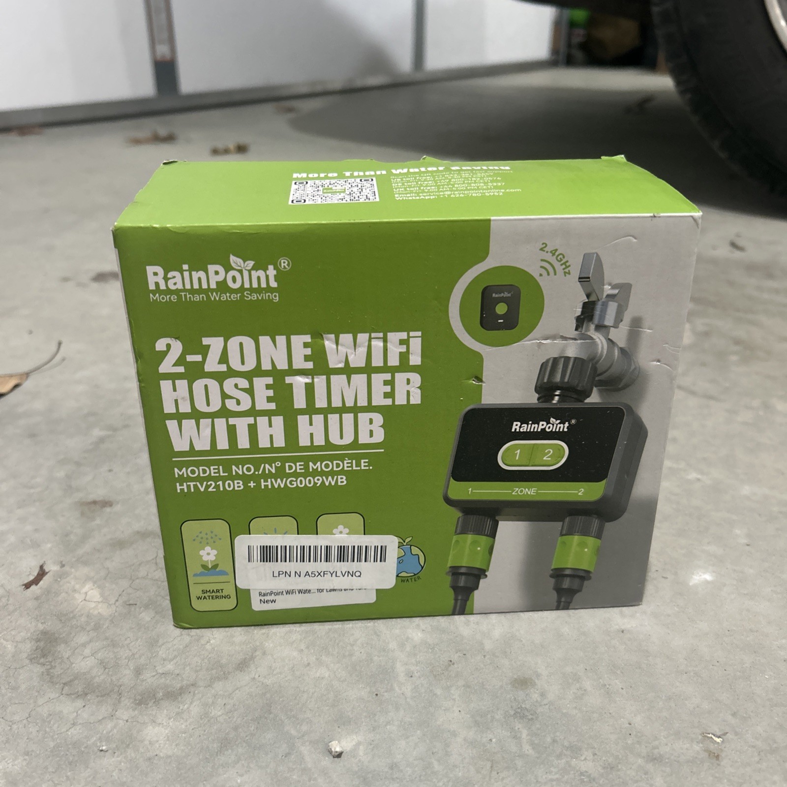 RainPoint WiFi Water Timer for Garden Hose with Brass Inlet, 2-Zone Smart Hose T