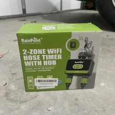RainPoint WiFi Water Timer for Garden Hose with Brass Inlet, 2-Zone Smart Hose T