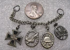 CHAIN WITH MINIATURES OF MILITARY ww2 German Veteran Military Pins 1957 type